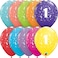 Age 1 11in Tropical Assortment Latex Balloon 6 pcs