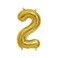 The Party Popper - 40 Inch Gold Color Number Balloons (Number 2)