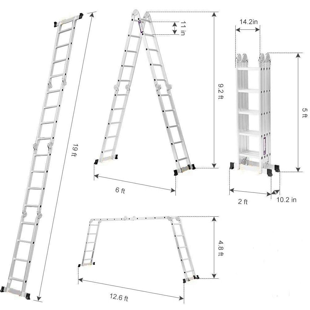 Upspirit Multipurpose Ladder 4X5 20 Steps