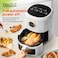 Zolele ZA004 Electric Air Fryer 4.5L Capacity Non Stick Coating Fried Basket Knob Control Temperature 1400W - White