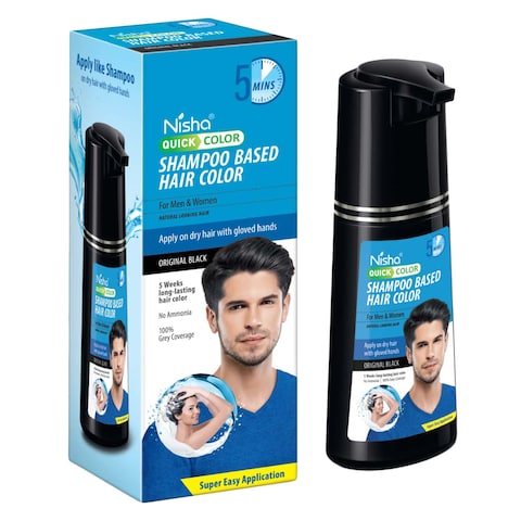 Nisha Quick Color Hair Color Shampoo 180ml Original Black