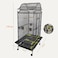 Bird Cage, Parrot cage, Black Metal Cage with Extra feed collector, Food Bowl, Birds Village, Modern Design, Indoor use, entertaining cage, Easy to Assemble, Black color, 170 cm height