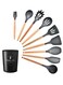 10-Piece Cooking Utensils Kitchen Set Black/Brown
