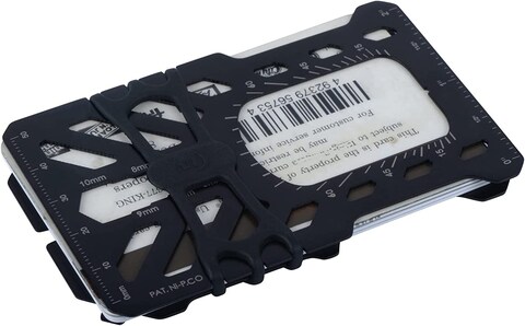Nite-Ize Fmtr-01-R7 Financial Kit Rfid Blocking Wallet Multi-Tool Stainless Steel, Black