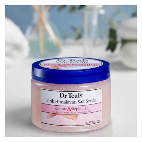 Dr. Teal&#39;s Body Scrub Restore And Replenish With Pure Epsom Salt And Essential Oils And Pink Himalayan Sea Salt 454g