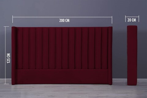 PAN Home Home Furnishings Venus Headboard Velvet Maroon L-200: H-125cm 200x125 Maroon