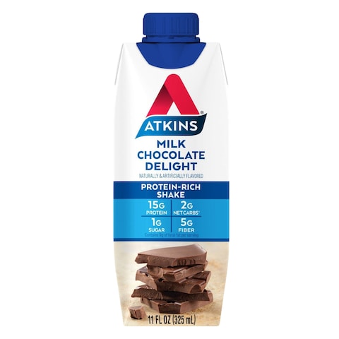 Atkins Milk Chocolate Delight Shake 325ml x Pack of 4