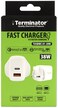 Terminator brand USB Wall Charger with 38W Fast Charging USB-A (QC3) &amp;amp; USB-C (PD) with 13A Plug &amp;amp; Compact Design-White