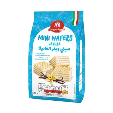 Carrefour Mini Wafers Vanilla Cream 125gr