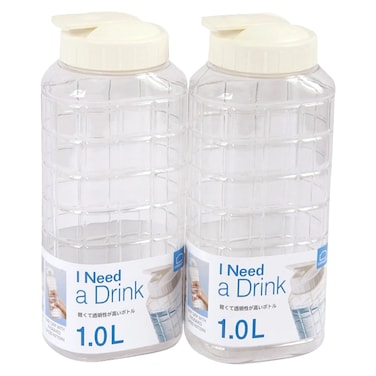 لوك آند لوك قارورة مياه للبراد 1 لتر 2 قطع