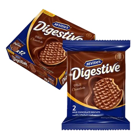 McVitie&#39;s Digestive Milk Chocolate Biscuits, 33.3g Pack of 12