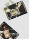 Lowha Decorative Acrylic Serving Tray With Gold Metal Handles And Marble Crack Design 20x30 cm