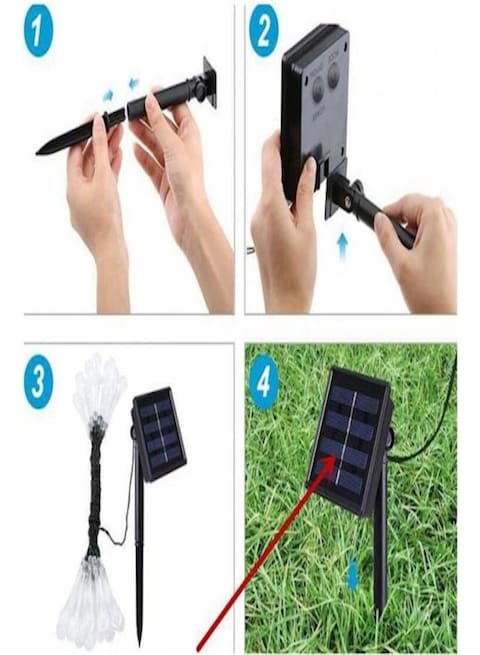 Generic - Led String Solar Light Tree Decor 50 Led Waterproof White