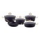 Home Maker Granite Cookware Set With Glass Lid Black And Gold 9 PCS