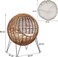 Round rattan basket pet bed with comfortable cushion for cats, Eco-friendly comfortable modern furniture rattan cat pet beds for indoor and outdoor use 60 cm (Brown)