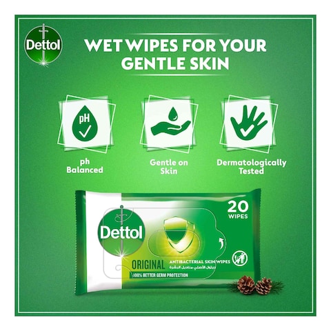 Dettol Anti Bacterial Original Skin 20 Wipes