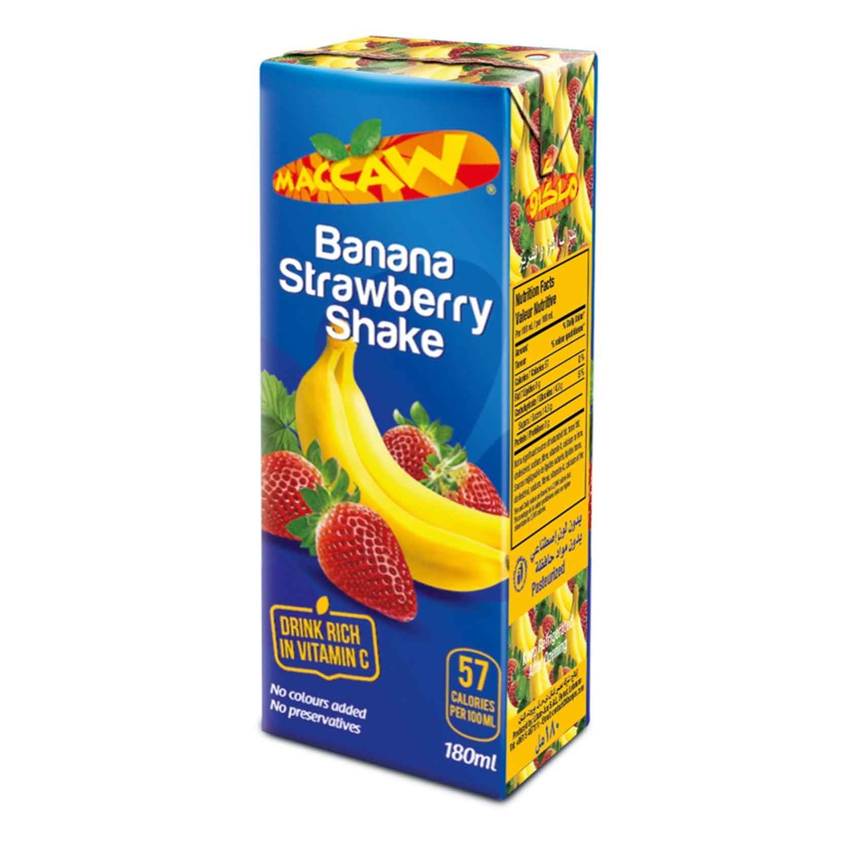 Maccaw Banana And Strawberry Juice Slim 180ML