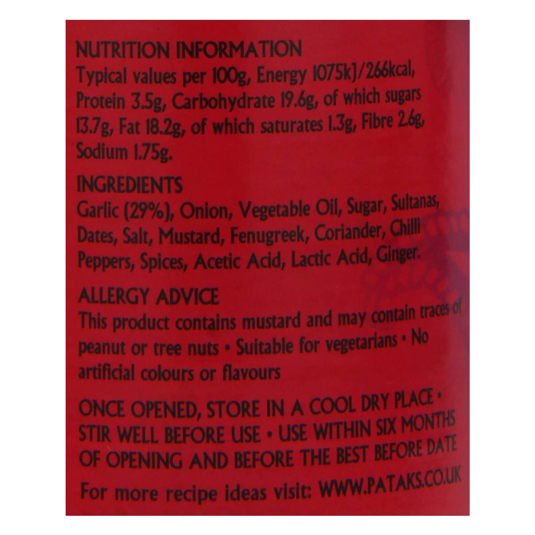 Pataks Garlic Pickle 300 Gram product thumbnail 5
