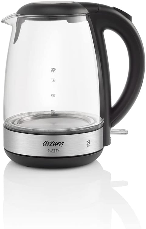 Arzum Glassy Kettle, Electric tea water boiler, with Blue LED Indicator Light, AR3071