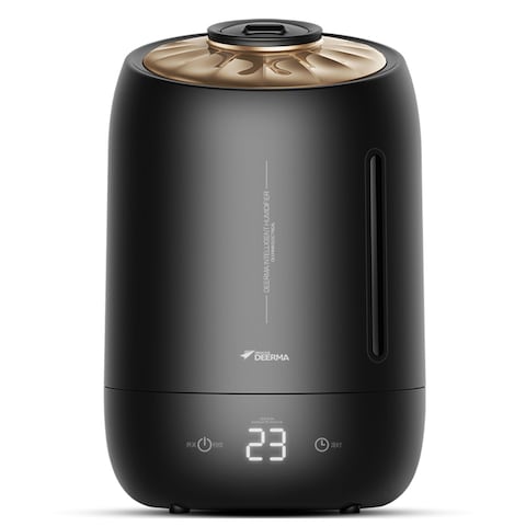 Deerma F600S Ultrasonic Humidifier Aromatherapy Oil Diffuser Three Gear Touch Temperature Intelligent Mist Maker Timing Function Constant Humidity   5L Capacity - White