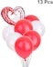 Amosfun - Amosfun 13Pcs Heart Shape Balloons Love Balloons Latex Foil Balloon Photo Props For Birthday Party Wedding Party Decor