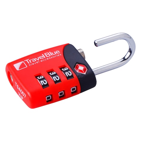 Travel Blue TSA 3 Dial Combination Lock Red