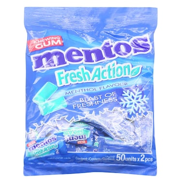 Mentos Fresh Action 50Pc Bag 120G