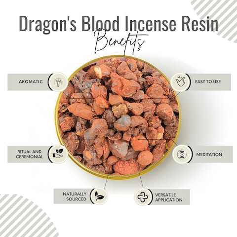 Awafi Mill Dragon&#39;s Blood Incense Resin - Pure and Natural Aromatic Solid Crystals (Bottle of 50 gram / 1.7 Oz)