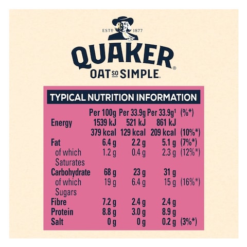 Quaker Oat So Simple Strawberry Raspberry And Cranberry Porridge 339g