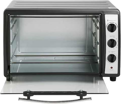 Super General 46 Liter Stainless Steel Electric Oven, Rotisserie-Grill, Convection-Oven, Indicator light, Timer, SGEO046KRC, Black/Silver, 60.3 x 42.3 x 43.2 cm, 1 Year Warranty