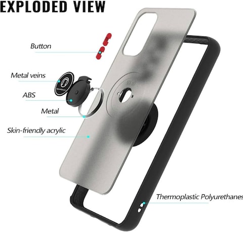 Protective Matte Ring Case Cover For Samsung A32 5G Black