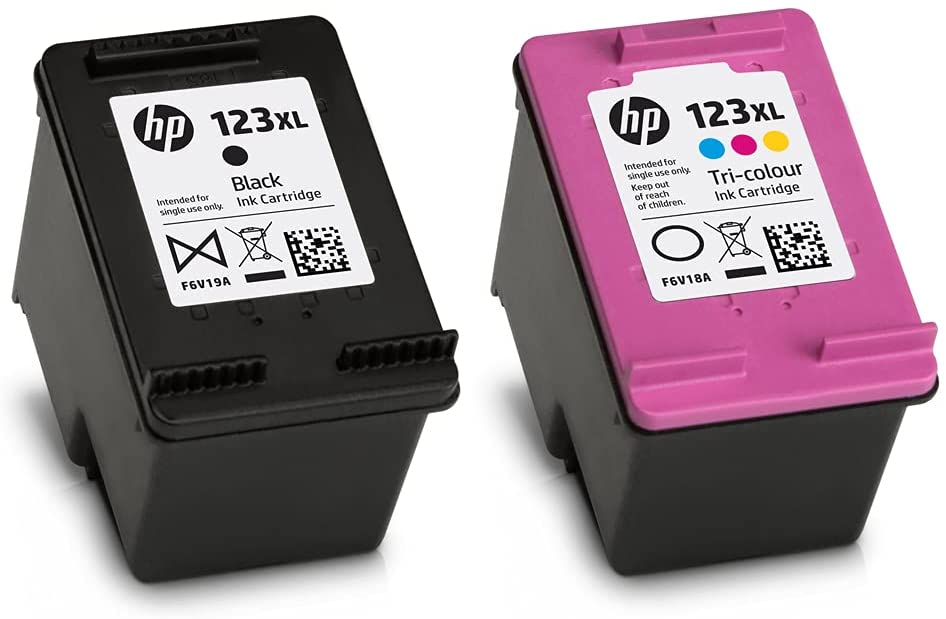 HP 123 Ink Cartridge Set, Black - F6V17Ae &amp; Tri-Color - F6V16Ae