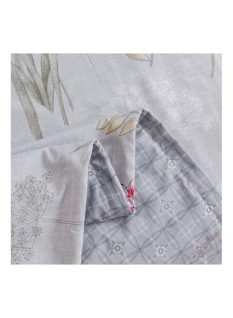 6-Piece Double Size Duvet Cover Set Microfiber Pumice 1 Duvet Cover 200x230 cm, 1 Flat Sheet 220x280 cm, 4 Pillow Cover 48x74 cm Multicolour