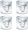 Lushh Skull Wine Glass, Double Layers Transparent Crystal skull Head Glass Tea Cup For Whiskey Wine Vodka Bar Club Beer Wine Glass, 4 PCS Set 250 ML
