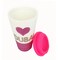 Tumbler &lsquo;Heart Dubai' Design with Glitters and Stones for Hot and Cold Beverages White and Pink 16oz