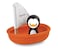 Plantoys Wooden Sailing Boat-Penguin