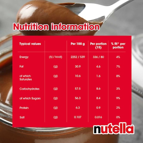 Nutella Hazelnut Chocolate Breakfast Spread, Jar, 400g​