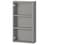 Wall cb w 2 shelves, grey40x15x75 cm