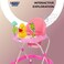 Lovely Baby Foldable Kids Walker LB 852 with Adjustable Height, Music &amp; Toys, Rotating Wheels, Foldable Safe Support Activity Walker for Toddlers, Small Infant Boy Girl 6-15 M - Pink