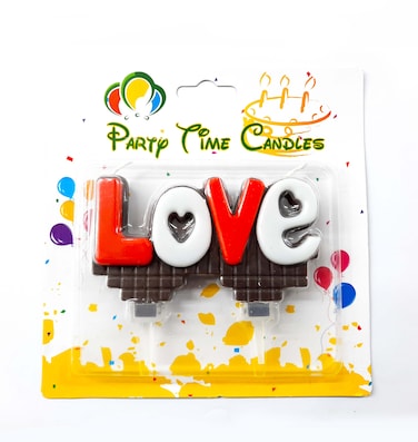 Party Time Romantic LOVE Letter Shape Candle For Wedding or Valentine&#39;s Day Candle Cake Decoration