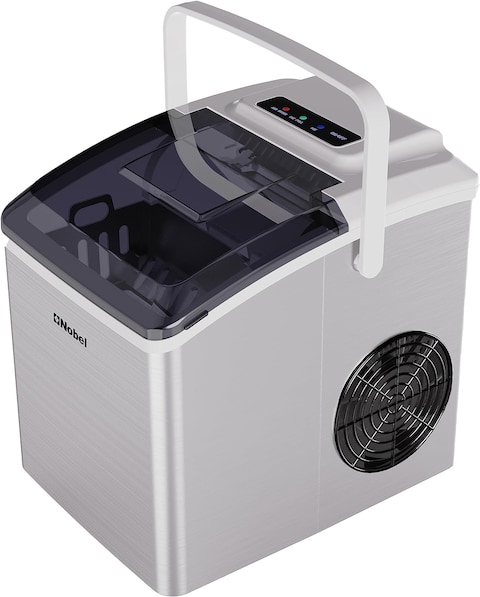 Nobel Ice Cube Maker, 10 Kgs/24h Ice Capacity, Silver, NIM13S
