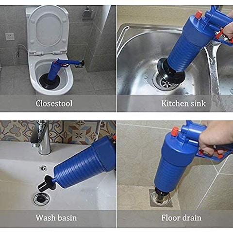 Generic Toilet Plunger Air Drain Blaster Pressure Pump Cleaner High Pressure Plunger Opener Cleaner Pump For Bath Toilets Bathroom Kitchen Clogged Pipe