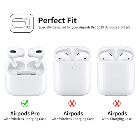 Generic Amerteer Airpods Pro Case, Protective Silicone Cover Compatible With Apple Airpods Pro (Not For Wireless Charging Case) (Blue)