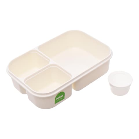 Lock &amp; Lock To Go, 3-Compartment Lunch Box, White, 980ml