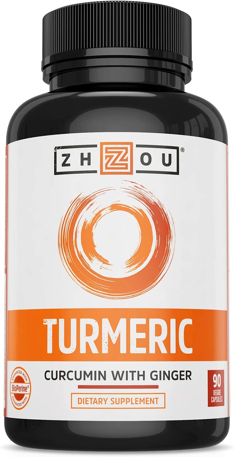 Zhou Nutrition Turmeric, Curcumin With Ginger, 90 Veggie Capsules