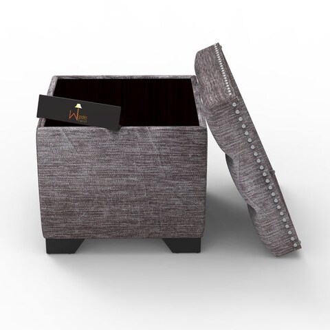Eccentric Stool Cum End Table with Storage (Grey)