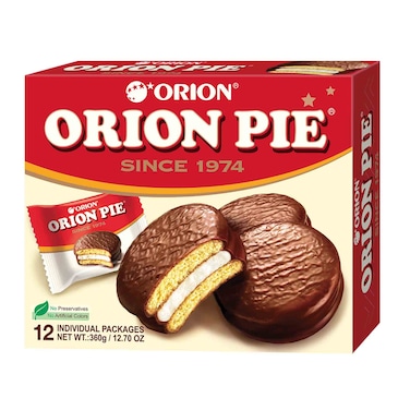 Orion Pie Chocolate Coated And Filled With Marshmallow 30g x12 Pieces