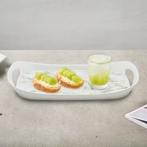 RK COMFORT TRAY LARGE WHITE STATIC GOLD, DWT1072WSG, 16.25&quot; x 10.25&quot;