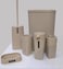 Bathroom Accessories Set,6-Piece Bathroom Gift Set,Toothbrush Holder,Toothbrush Cup,Soap Dispenser,Soap Dish,Toilet Brush Holder,Trash Can,Tumbler Bathroom Accessory Set Complete, Beige