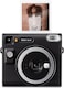 Instax SQ40 Instant Camera, Built-In Flash, Auto Exposure, Selfie Lens And Selfie Mirror, Black Textured Finish - 1 Year Manufacturing Warranty